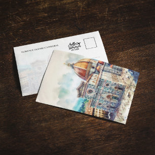 Carte postale Florence Duomo Italie Aquarelle