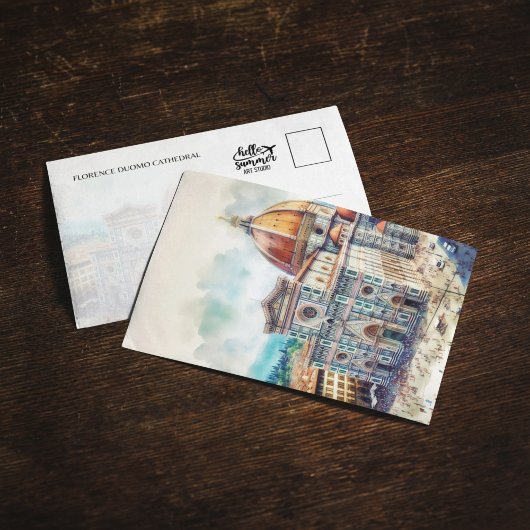 Carte postale Florence Duomo Italie Aquarelle