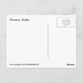 Carte postale Florence, Italie (Dos)