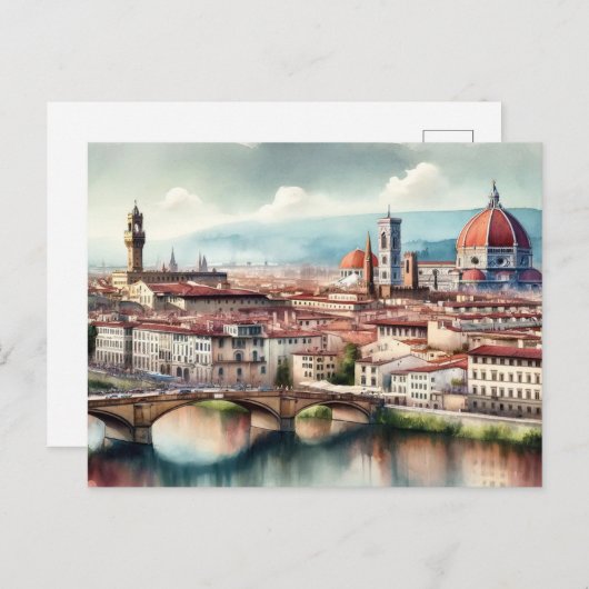 Carte Postale Florence, Italie (Devant / Derrière)