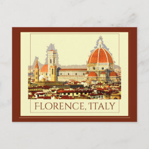 Carte Postale Florence, Italie Affiche de voyage rétrospective