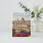 Carte Postale Florence Italie Fleurs Voyage (Debout devant)