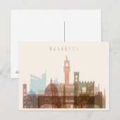 Carte Postale Florence, Italie | Ville Skyline (Devant / Derrière)