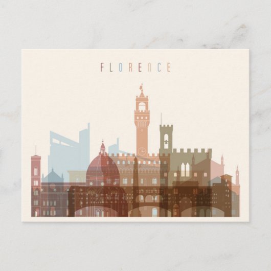 Carte Postale Florence, Italie | Ville Skyline (Devant)