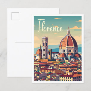 Carte Postale Florence Italie Vintage voyage d'art
