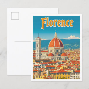 Carte Postale Florence Italie Vintage voyage d'art
