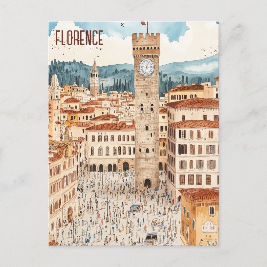 Carte Postale Florence Italie Voyages (Devant)