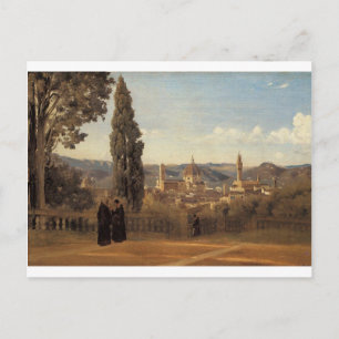Carte Postale Florence, Les jardins de Boboli par Camille Corot