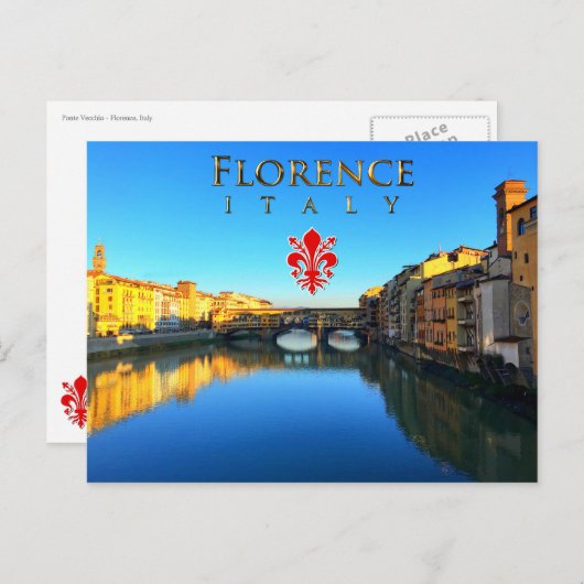 Carte Postale Florence - Ponte Vecchio (Devant / Derrière)