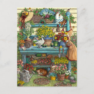 Carte Postale Flores et macetas en el jardin