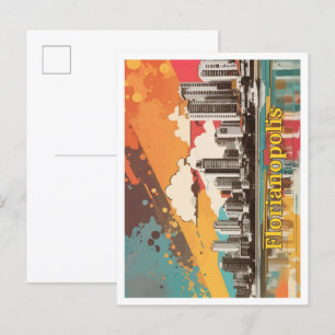 Carte Postale Florianopolis Brésil Pop Art Voyage Illustration