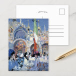 Carte Postale Florian's Café, Venise | Francis Cadell<br><div class="desc">Café Florian,  Venise (1910) | Oeuvre originale du peintre écossais Francis Campbell Boileau Cadell (1883-1937). Le tableau représente une scène de vie abstraite devant un café italien. Utilisez les outils de conception pour ajouter du texte personnalisé ou personnaliser l'image.</div>