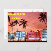 CARTE POSTALE FLORIDA DE LA PLAGE DE MIAMI (Devant / Derrière)