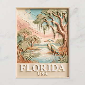 Carte Postale Florida Everglades Wildlife Bird Texture Landscape