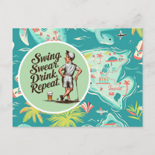 Carte Postale Florida fête de golf dicton drôle pour golfeur