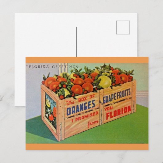 Carte postale Florida Oranges et Crate de pamplemo (Devant / Derrière)