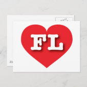 Carte Postale Florida Red Heart - J'aime FL (Devant / Derrière)