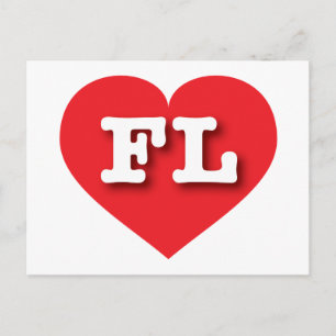 Carte Postale Florida Red Heart - J'aime FL