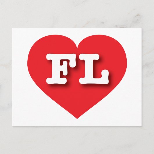 Carte Postale Florida Red Heart - J'aime FL (Devant)