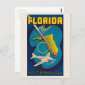 Carte Postale Florida USA Poster vintage 1938 (Devant / Derrière)