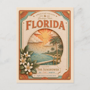 Carte Postale Florida Vintage Paper Cut American Arcana