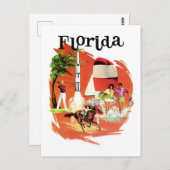 Carte Postale Floride, attractions touristiques, voyage vintage (Devant / Derrière)