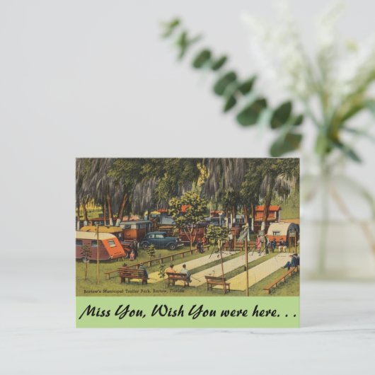 Carte Postale Floride, Bartow, parc municipal de remorques (Debout devant)