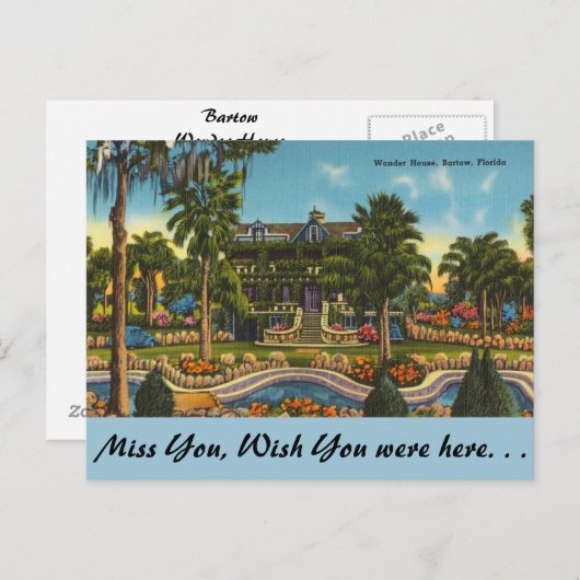 Carte Postale Floride, Bartow, Wonder House (Devant / Derrière)