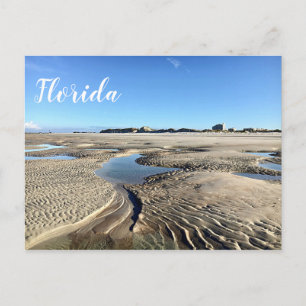 Carte Postale Floride Beach Low Tide New Smyrna Photographie