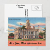 Carte Postale Floride, Coral Gables, Cour de justice (Devant / Derrière)