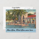 Carte Postale Floride, Coral Gables, Piscine vénitienne (Devant / Derrière)