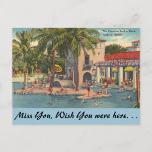 Carte Postale Floride, Coral Gables, Piscine vénitienne