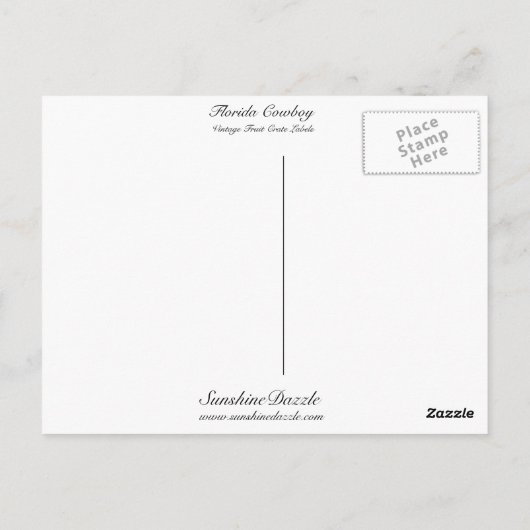 Carte Postale Floride Cowboy (Dos)