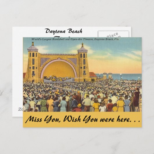 Carte Postale Floride, Daytona Beach (Devant / Derrière)