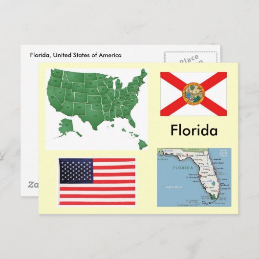 Carte Postale Floride, États-Unis (Devant / Derrière)