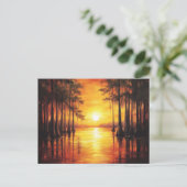 Carte Postale Floride Everglades Coucher de soleil Peinture pays (Debout devant)