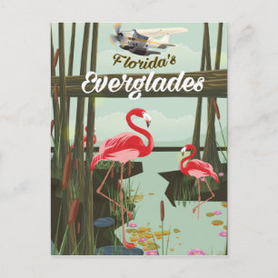 Carte Postale Floride Everglades dessin animé poster de voyage