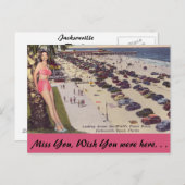 Carte Postale Floride, Jacksonville, Scène de plage (Devant / Derrière)