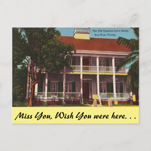 Carte Postale Floride, Key West, Old Lowe House (Devant)