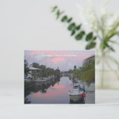 Carte Postale Floride Keys Canal avec votre texte de bienvenue (Debout devant)