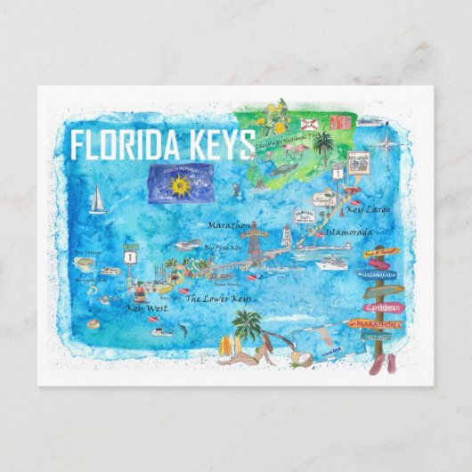 Carte postale Floride Keys Key West Marathon Key L (Devant)