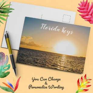 Carte Postale Floride Keys Ocean Sunset Golden Glow