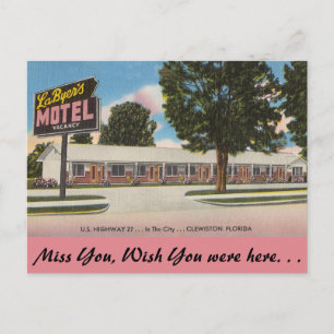 Carte Postale Floride, La Byer's Motel, Clewiston