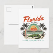 Carte Postale Floride, L'État Sunshine - Sunset Beach Scene (Devant / Derrière)