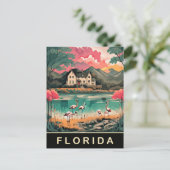 Carte Postale Floride, Oiseaux sur la côte, Aquarelle Voyage (Debout devant)