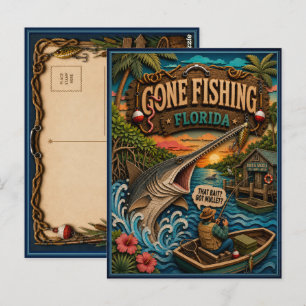 Carte Postale Floride Parti Pêcher Longnose Gar