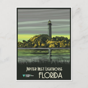 Carte Postale Floride, phare de l'entrée de Jupiter,