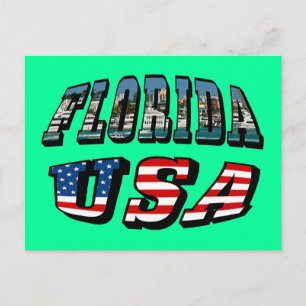 Carte Postale Floride Photo et USA Flag Text