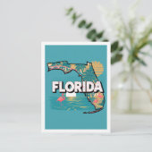 Carte Postale Floride Retro Voyage Design Iconique États-Unis (Debout devant)