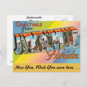 Carte Postale Floride, salutations de Jacksonville (Devant / Derrière)